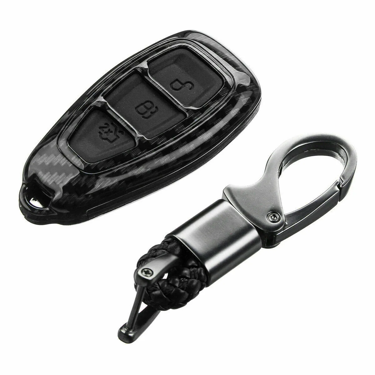 

None Keyless Entry Case Key Case Cover Car 3 Buttons Black For C-Max For Ford Focus For Fiesta Glossy UV-Coating