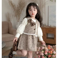Costume d'automne pour filles, vêtements pour enfants, Style coréen, gilet pour bébé, deux ensembles décontractés, simples, assortis, nouvelle collection 2025 1