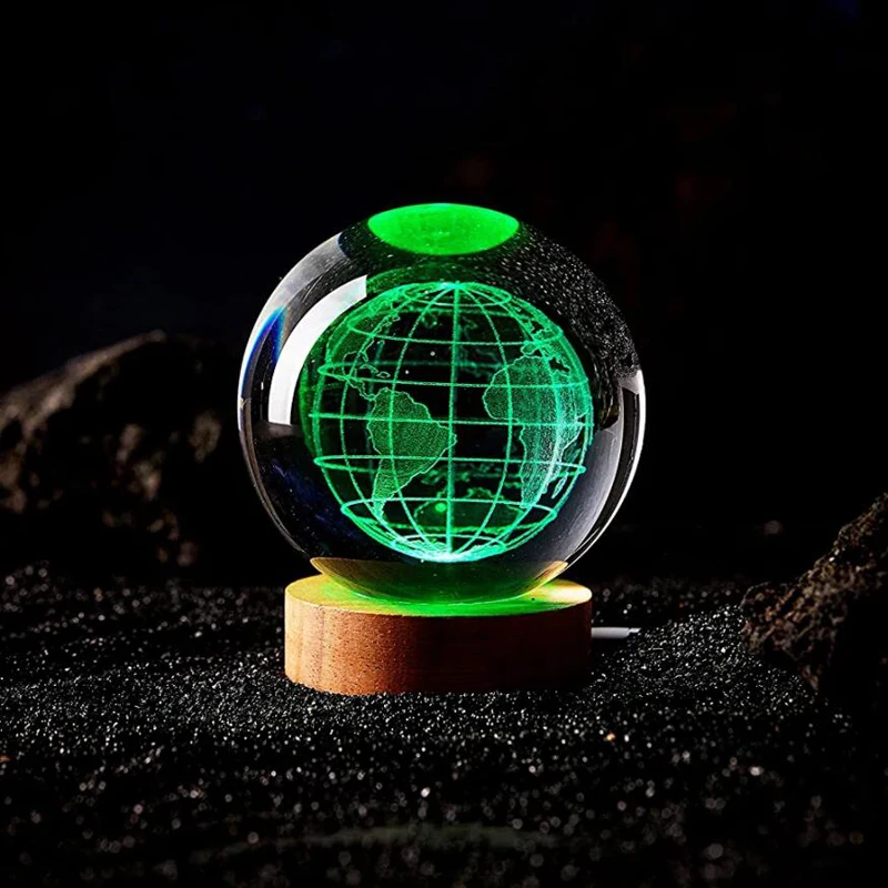 Sfera Di Cristallo Incisa Al Laser 3D A Forma Di Delfino Con Luci Che Cambiano Colore U2013 Luce Notturna In Vetro Da 8 Cm X 6 Cm, Regalo Per Figlia, Madre, Amica - Italia