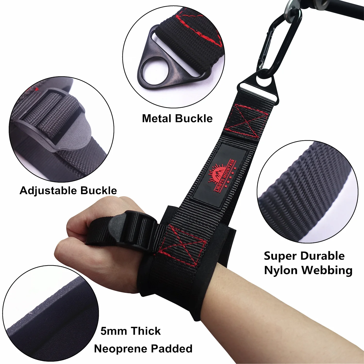 Fitness One-hand Wrist Strap Handle Arm Wrestling Forearm Strengthener Pull-down Multi Gym Bodybuilding Cable Attachment 3