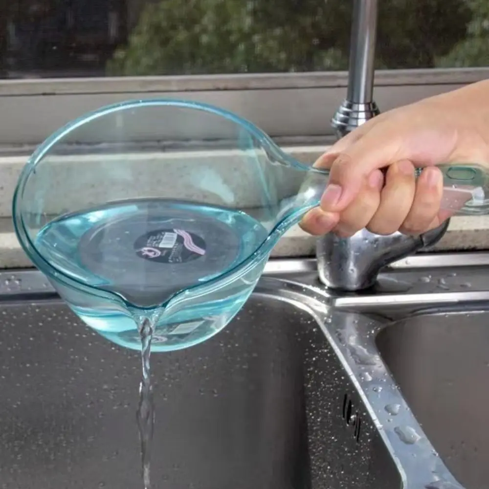 Transparent Water Ladle Big Water Dipper Thickened Anti-fall Bath Spoon Large Capacity Long Handle Shampooing Scoop