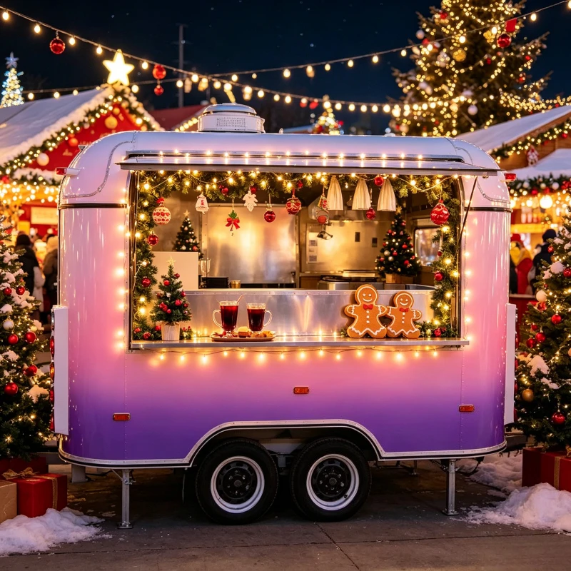 All In One Food Trailer Concession Cart Fully Equipped With Fridge Freezer Stove Griddle Fryer Professional Mobile Kitchen 2