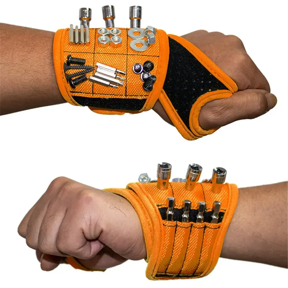 Magnetic Wristband with Strong Magnets Holds Magnetic Bracelet Screw Nails Drill Bit Tool Storage Holder Wrist for Electrician image 2