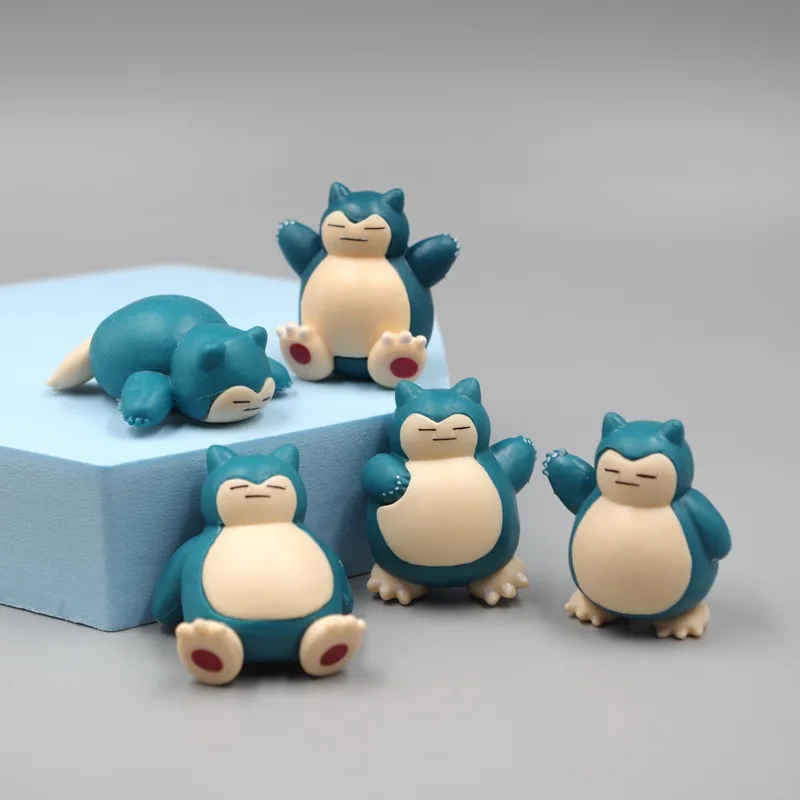 

New 5Pcs of Set Pokemon Figures Monster Snorlax Pokmon Doll Cake Decoration Model Toys Anime Figures Kid Birthday Christmas Gift