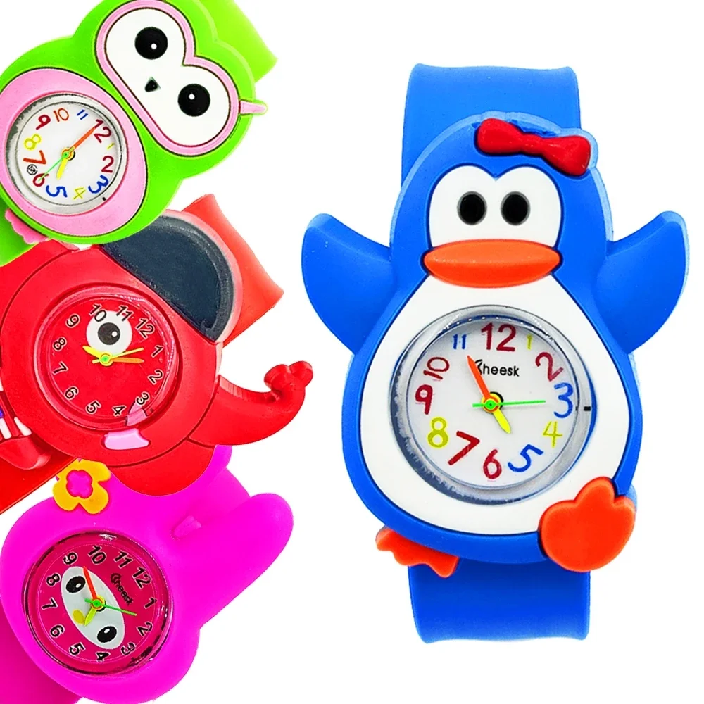 

Baby Learn Time Toys Children Watch Penguin/Bunny/Bird/Elephant Boys Watches Bracelet Kids Quartz Watches for Girls Boys Gift