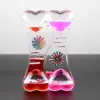 Toy Double Heart Liquid Motion Bubble Drip Oil Hourglass Timer Clock Kids Gift 2
