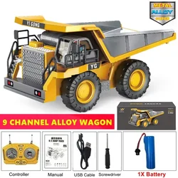 4WD Remote Control Construction Vehicle Toy - Alloy Simulation Excavator & Bulldozer (Dump 1Battery)