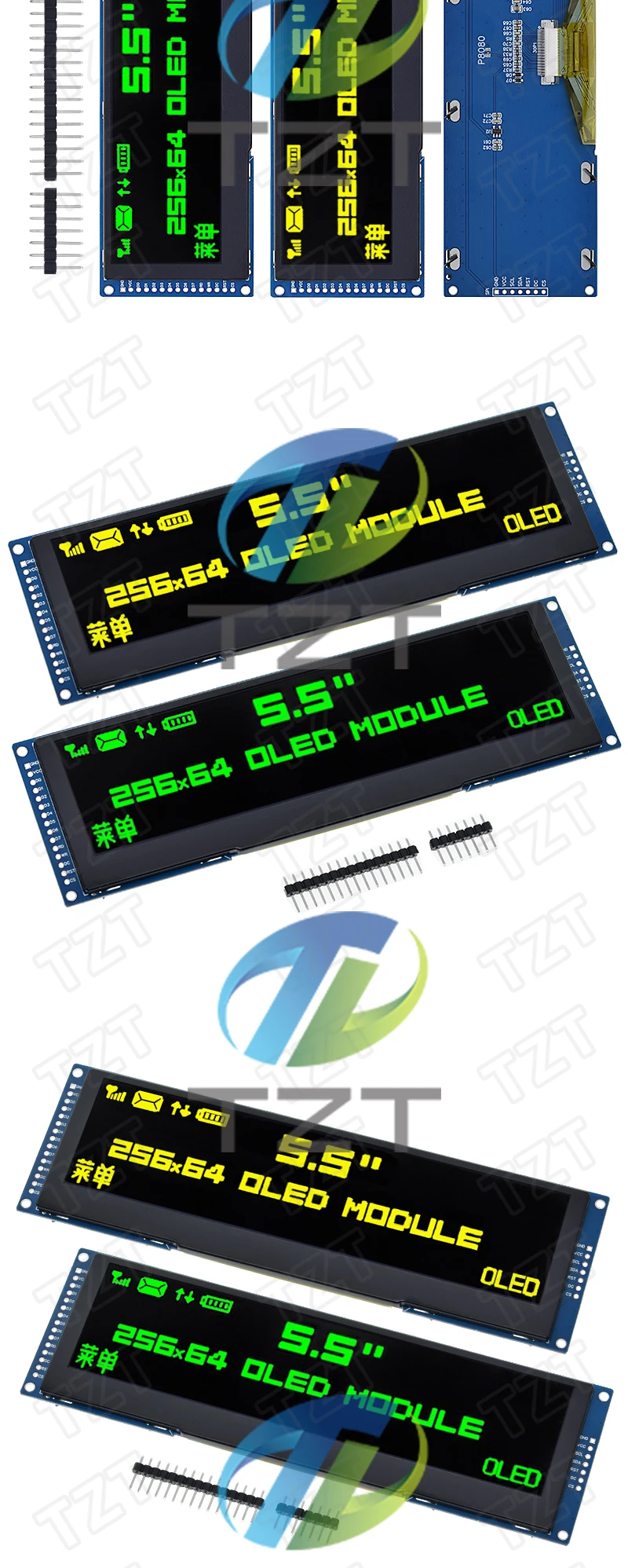 Tzt 5,5 Zoll oled LCD-Display grün/gelb Farbe 256x64 Laufwerk ssd1322 Schnitts telle spi/8-Bit paralleler Port für Arduino uno r3 – Detail 3