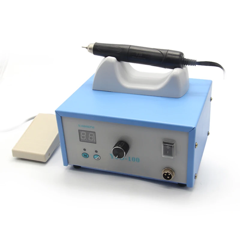 보석 연마 기계 마이크로 모터 치과 장비 90000rpm 150W 전력 YJD100 페달 포함