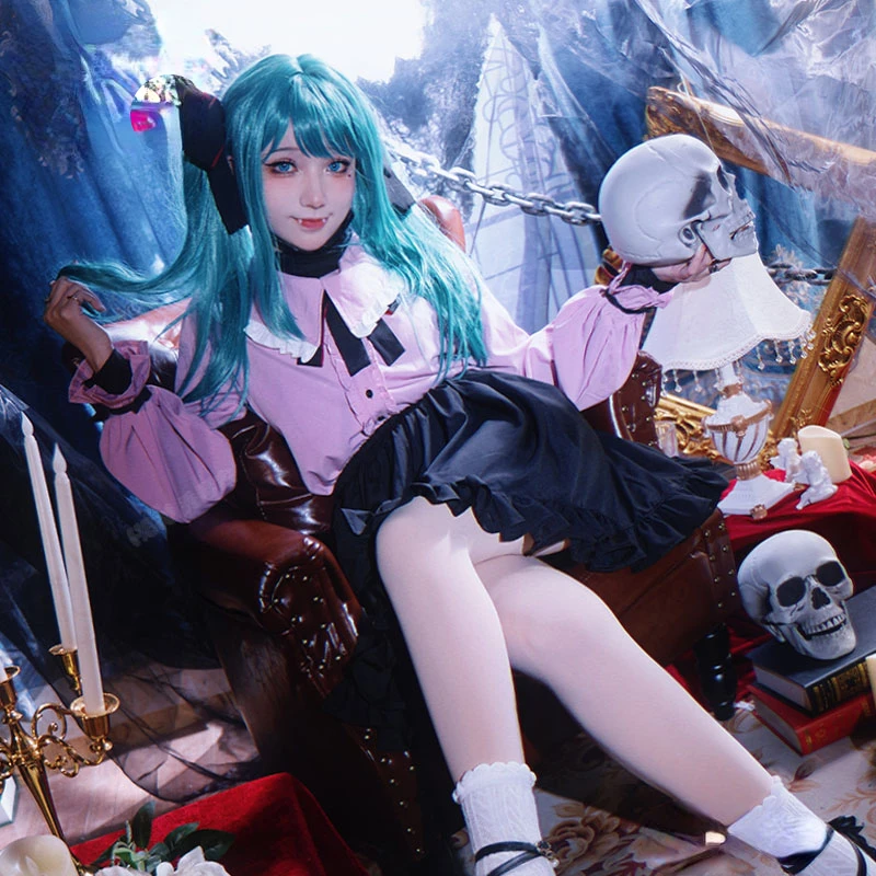 

Anime Cosplay Costumes for miku Little vampire Anime Cosplay Christmas Carnival costume set girl costume wig skirts