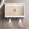 Bathroom wall-mounted storage box Toiletry-skincare products perforation-free storage rack Household dustproof storage box 4