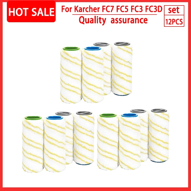 Set da 4 pezzi Accessori di spazzole a rulli principali per Karcher FC5 FC7 FC3 FC3D Parti del k di rulli di ricambio per detergente per pavimenti elettrico  6