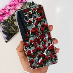 Custodia per telefono in silicone morbido trasparente con design floreale