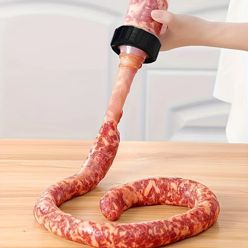 Large Capacity 3-Nozzle Manual Sausage Stuffer-Easy-to-Use Handheld Sausage Pump for Kitchen,Ideal for Making Various Sausages