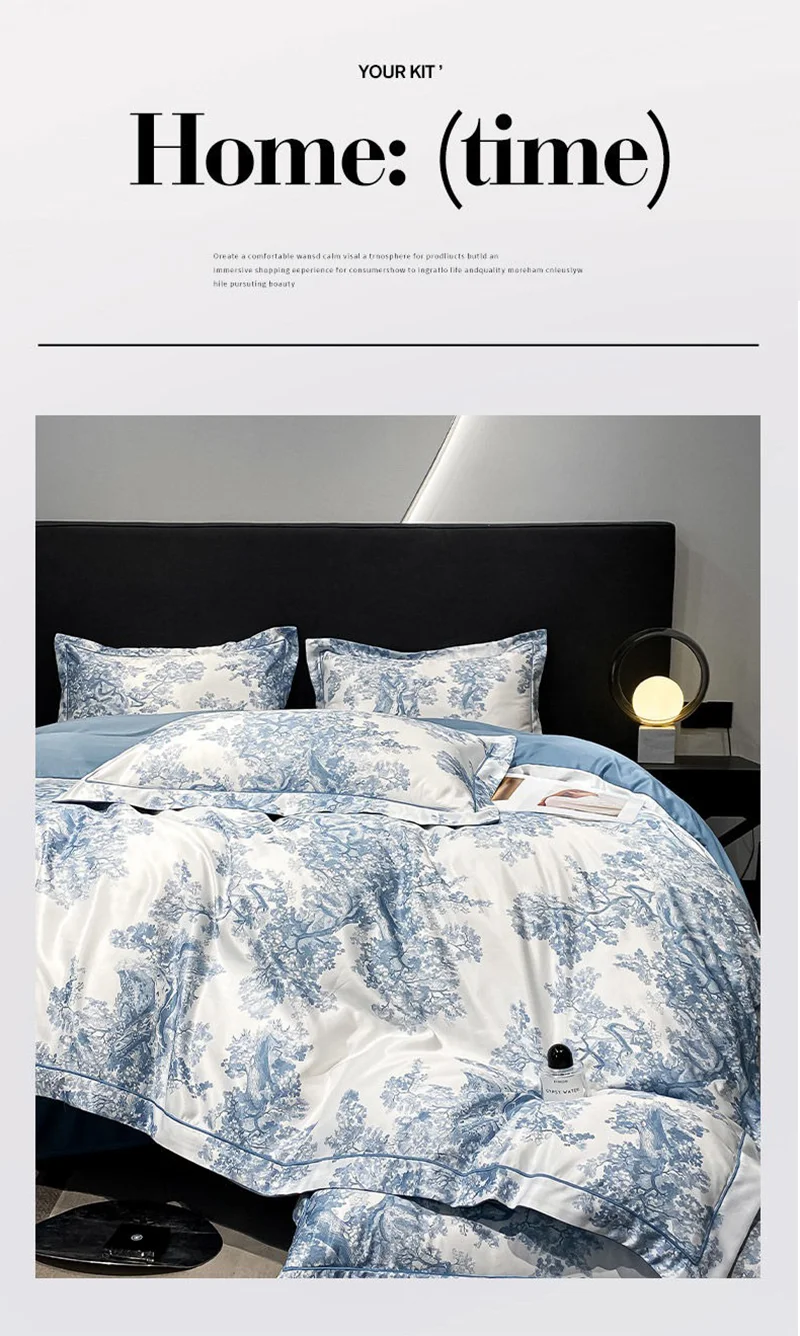 Description Picture 4 of itemPlush Bed Sheet Four-piece Set Bedspread European-style Home Bed Sheet Quilt Cover Smooth Sleeping Bedding Set with Pillowcase