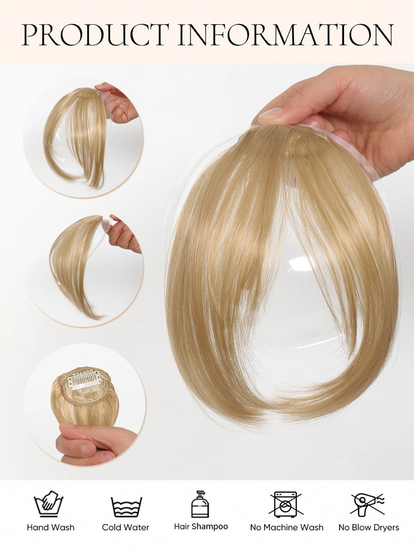 Synthetic Hair Extensions Clip In Natural Bangs for Women