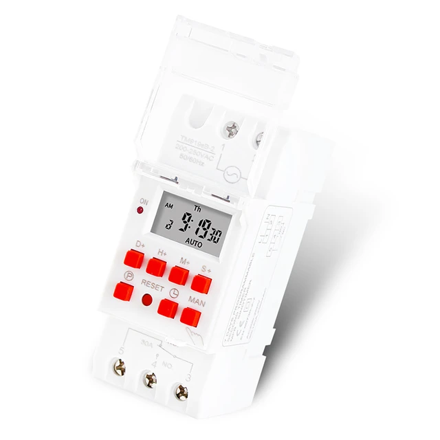 SINOTIMER-Temporizador Digital de Riel Din, 30A, 220V, CA, 12V, CC,  interruptor electrónico, 7 días de horario, programable, relé de tiempo,  Control de reloj - AliExpress