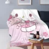 Cute Pink Hello Kitty Blanket Fleece Winter HelloKitty Portable Soft Throw Blankets for Home Travel Bedding Throws 4
