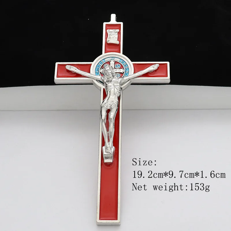 Exorcism Cross Saint Benedict Crucifix Jesus Zinc Alloy Material Accessories Wholesale Catholic Supplies  Charm Pendulum