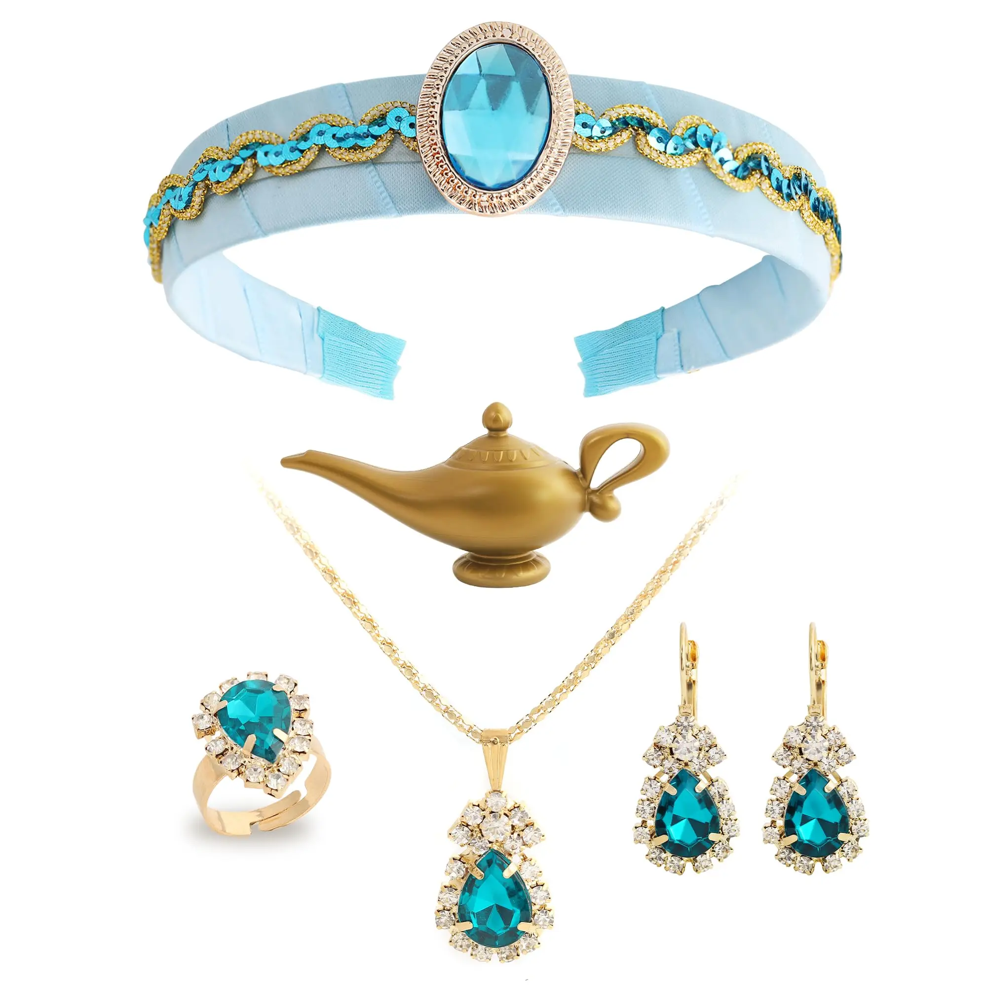 Set Accessori Principessa Araba - Collana, Orecchini E Cerchietto Per Costume E Cosplay - Foto 6