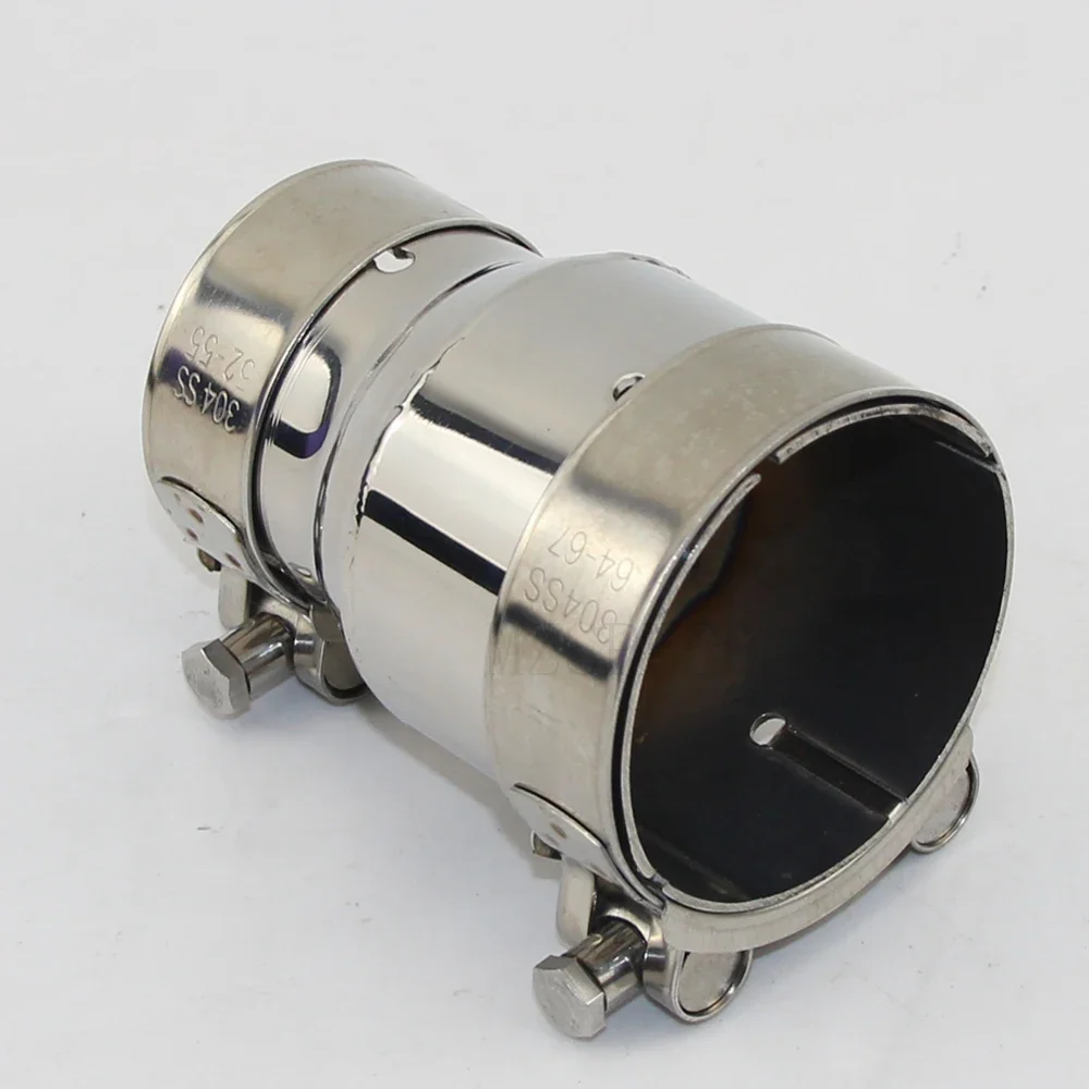 Universal Car Stainless Steel Exhaust Reducer Connector Pipe Tube 54mm out 66mm Outer diameter exhaust pipe pipe fitting round pipe fitting stainless steel pipe