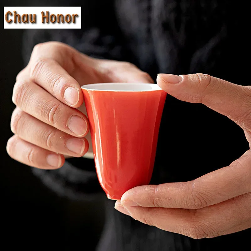 2pc/set Retro Kallaite Glaze Ceramic Tea Cup Chinese Tea Sample High Cup Smelling Cup Small Single Kung Fu Tea Master Cups 40ml