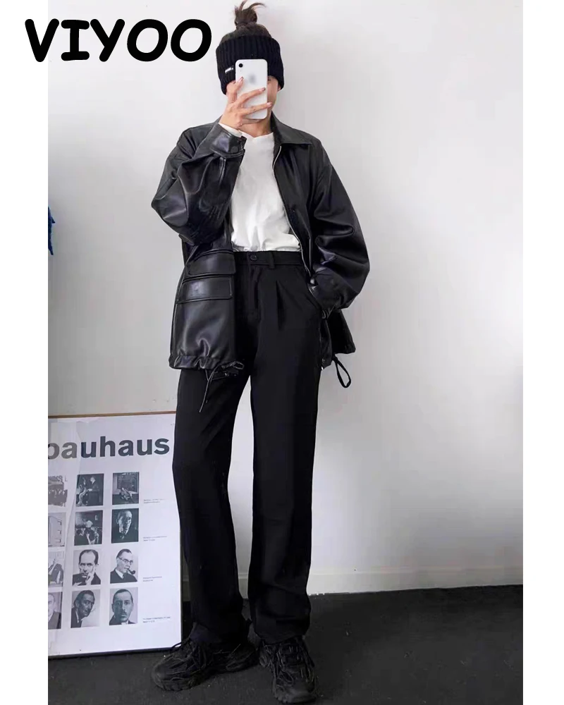Men's Y2K Chinos White Black Streetwear Formal Clothes Suit Pants Wide Leg Trousers Tailoring Pants for Women Man Korean Style 2