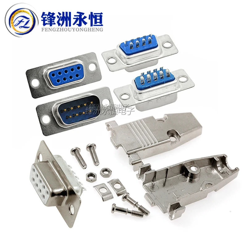 

5PCS DB9 Female Male PCB Mount serial port Connector Solder Type D-Sub RS232 COM CONNECTORS 9pin socket 9p Adapter FOR PCB