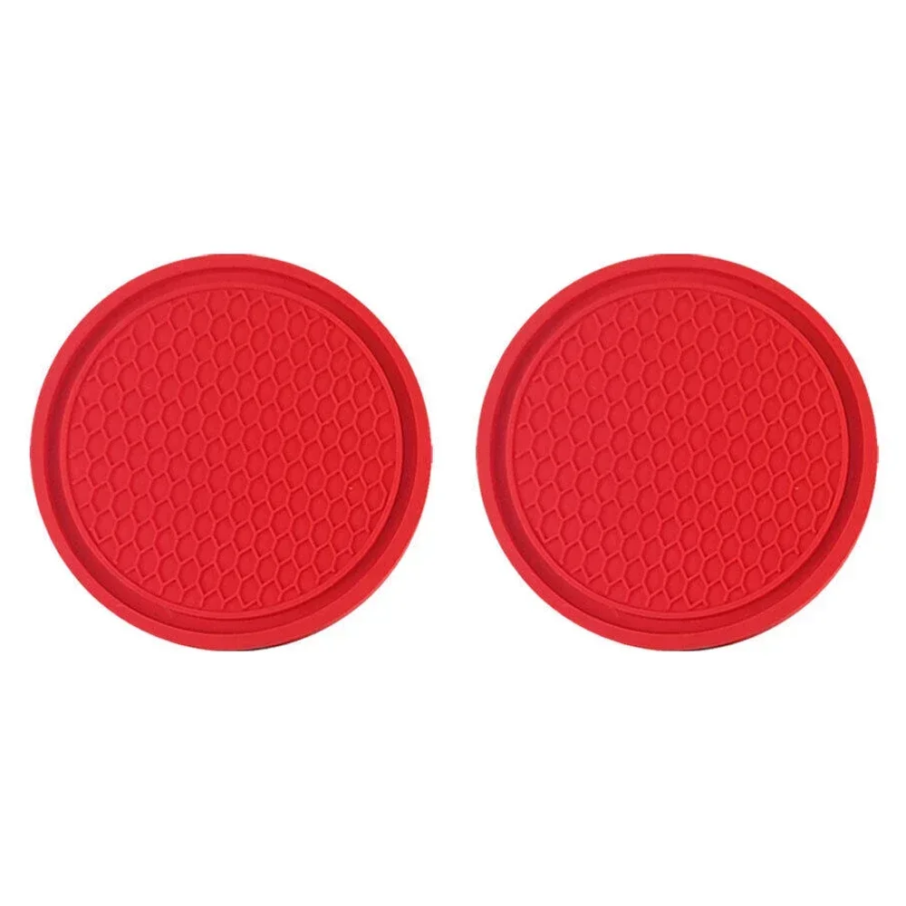 2Pcs Red Silicone Car Cup Holder Anti-Slip Insert Coasters Pads Mats Universal Auto Interior Accessories for Car Home cup holder coasters cup holder inserts cup holder insert