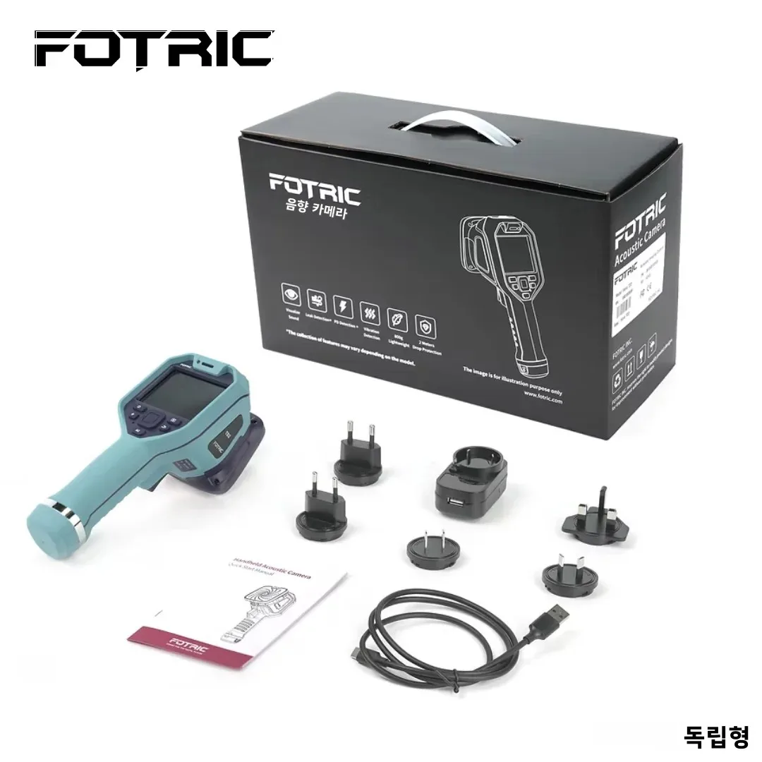 FOTRIC TD2e 음향 카메라 64 M 마이크 초음파 누출 탐지 압축공기 누수 검사 부분 방전 점검 IP54 2kHz-100kHz 3.5인치 HD 터치스크린 2m 낙하 견딤 산업용 예방 정비 도구 공장 설