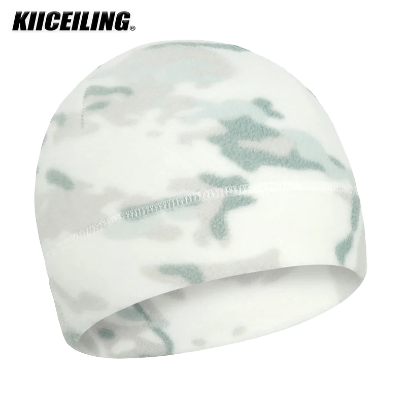 KIICEILING Men Fleece Cap Camouflage Winter Thermal Outdoor Sports Skiing Cycling Hat Windproof Beanie Cap Women Ski Bike Hat