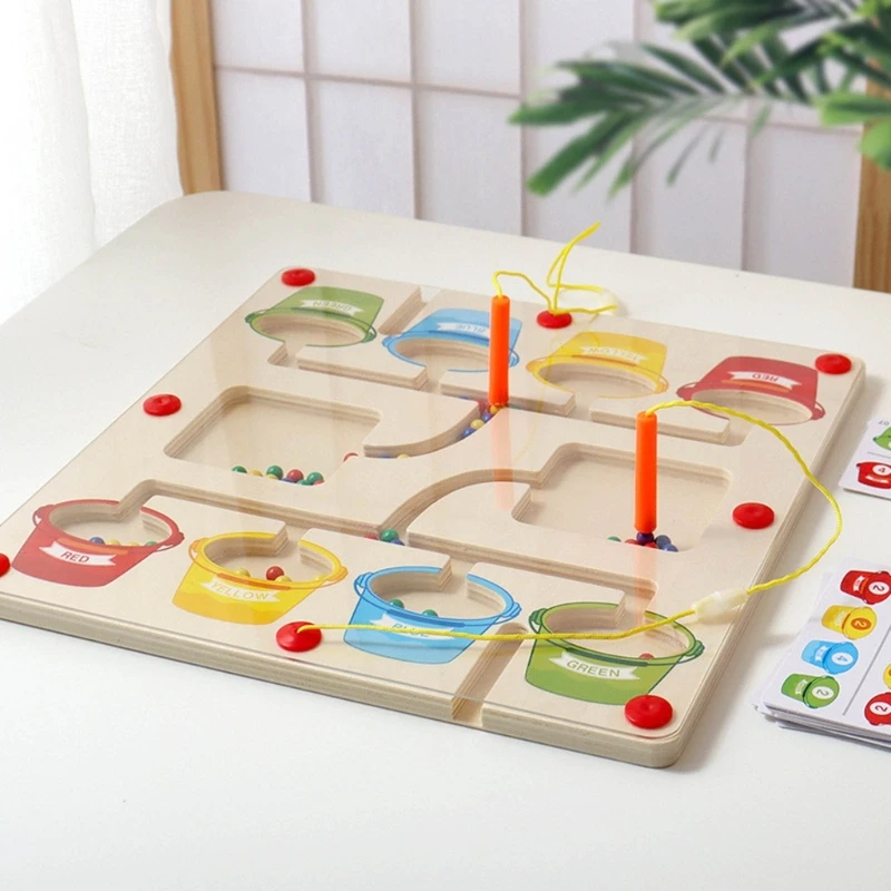 

Magnetic Pen Maze Driving Beads Toy Children Color Sorting Toy Kindergarten Toy