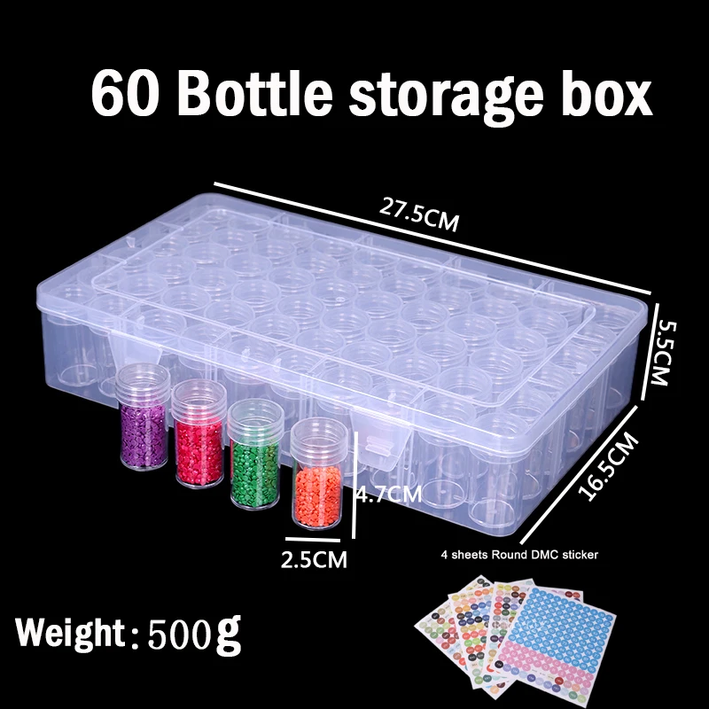 60 Bottle Diamond Painting Storage Box Container With Accessories