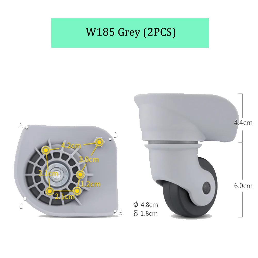 For W185 Universal Wheel Trolley Case Wheel Replacement Luggage Pulley Sliding Casters Slient Wear-resistant Repair