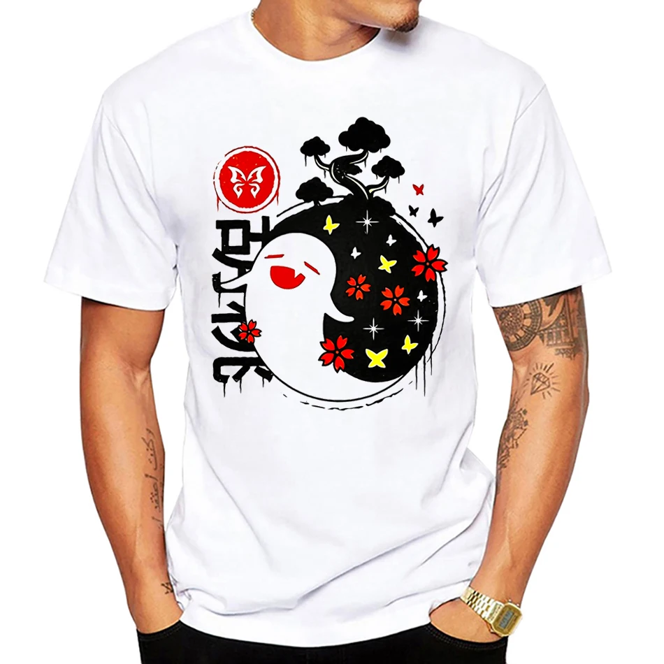 Mode Sommer kreative übergroße T-Shirt, die Tao Ghost Print T-Shirt Homme lustige Streetwear plus Größe T-Shirt