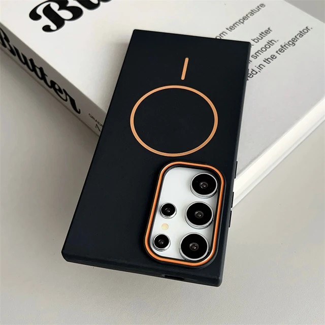 حافظة مغناطيسية غير لامعة من السيليكون الناعم Magsafe لهاتف سامسونج S25 S24 S23FE S22 Ultra Plus A56 A36 A26 A16 A06 A55 A14 A13 A54