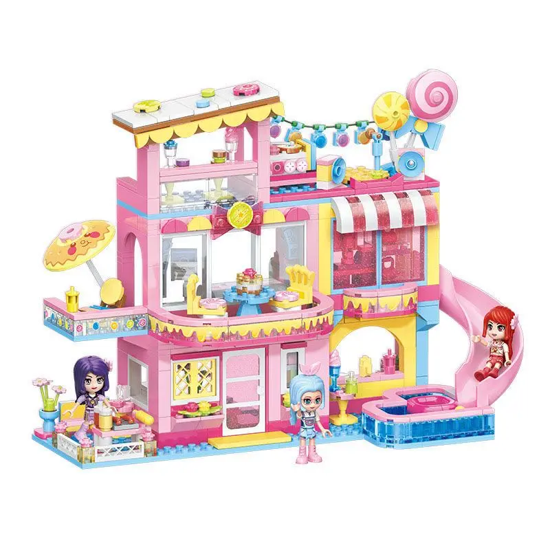 Keeppley Building Block Sweetheart Villa Tabletop Ornament Assembled Toy Shiny Jelly Cart Flower Sea Afternoon Tea Gifts