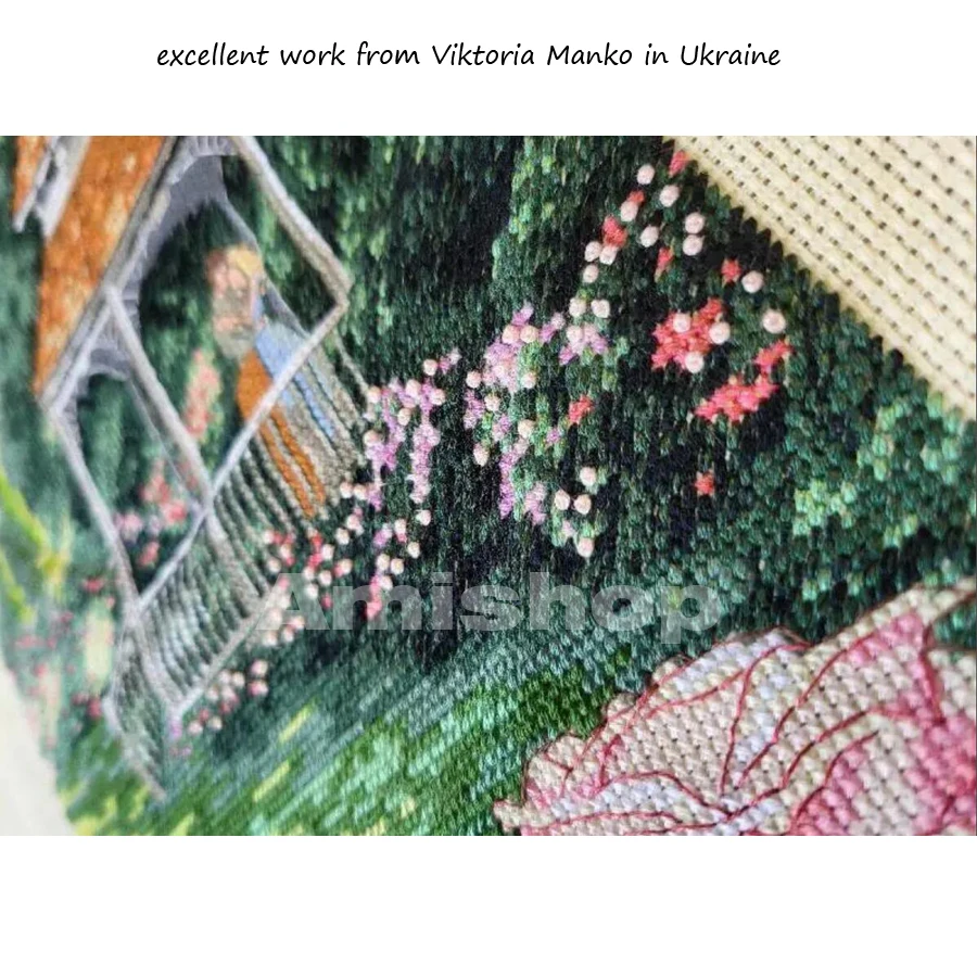 Counted cross stitch kit Paradise Found Rose Park Garden Kiss Lover
