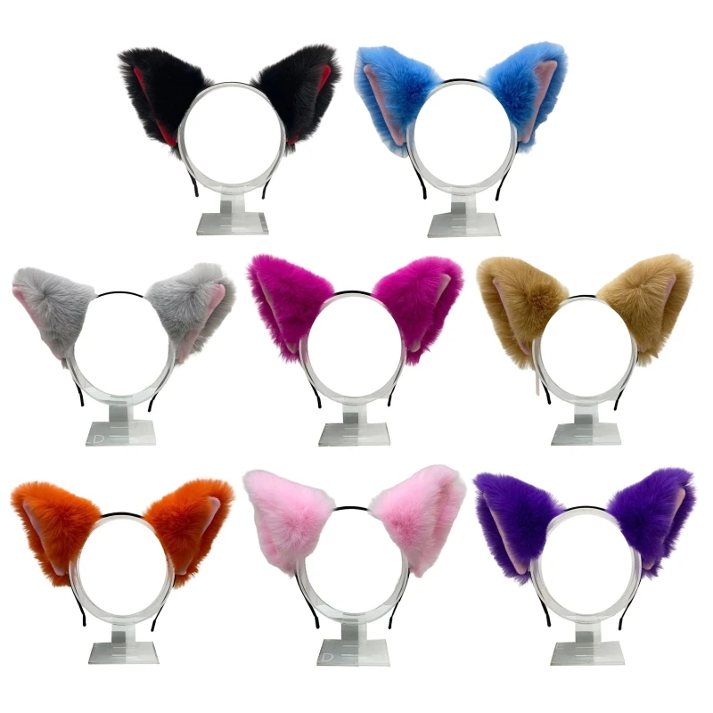 

Y1UB Novelty Headband Cartoon for Cat Ear Shaped Hairhoop Hair Band for Women Gi