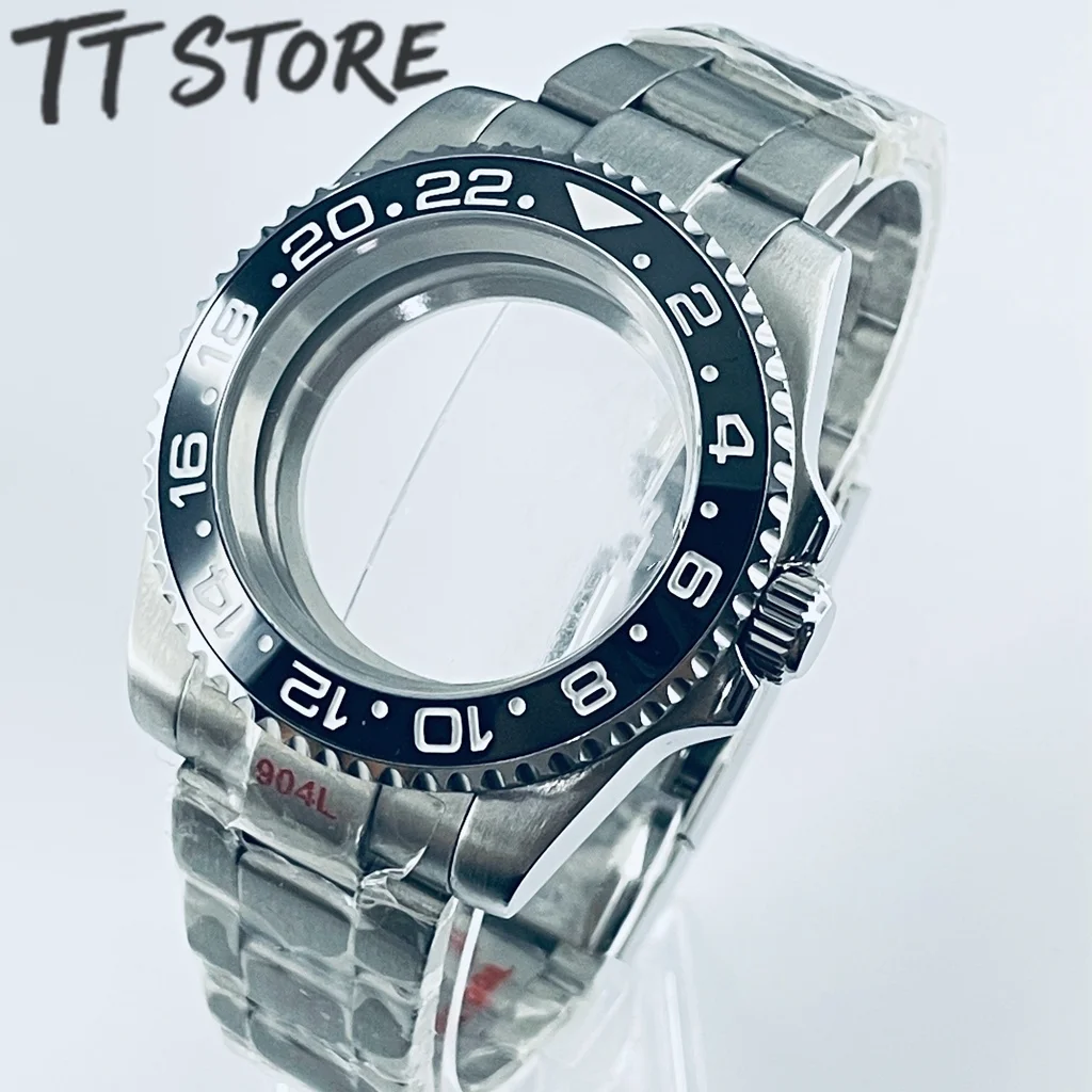 Silver 40mm Watch with Ceramic Bezel and Sapphire Case