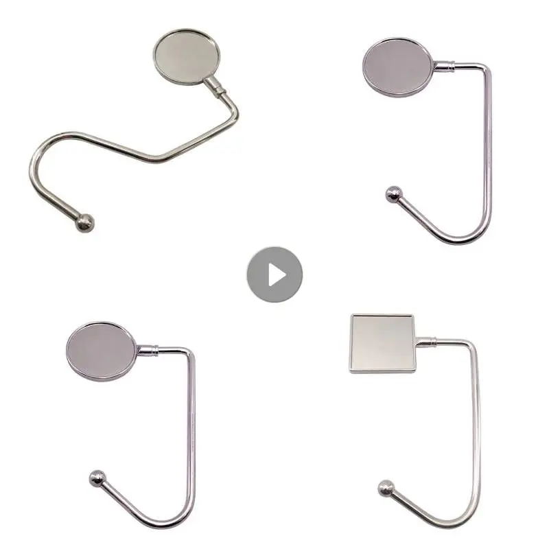 1PcPortableRoundMetalHangerHookBagHookHolderUniqueFolding