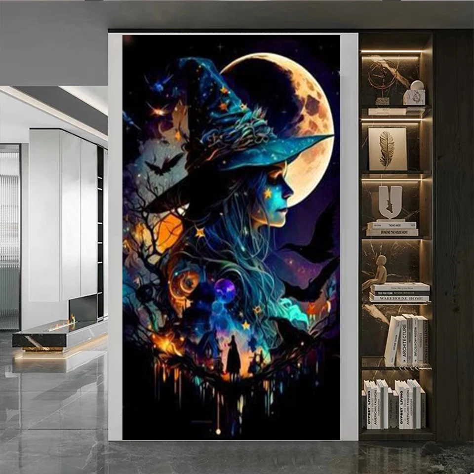 

Картина из страз «Готическая Луна ведьма» 5d, новинка 2023, полная Алмазная мозаика, вышивка женским крестом, подарок на Хэллоуин, G301