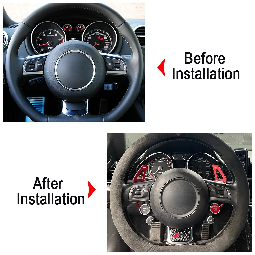 Car Parts Steering Wheel Paddle Extension 2Pcs Shifters For Audi A4 B8 A3 8P S3 A5 A6 S6 C6 Q5 A8 R8 TTS MK2 8J Avant DSG