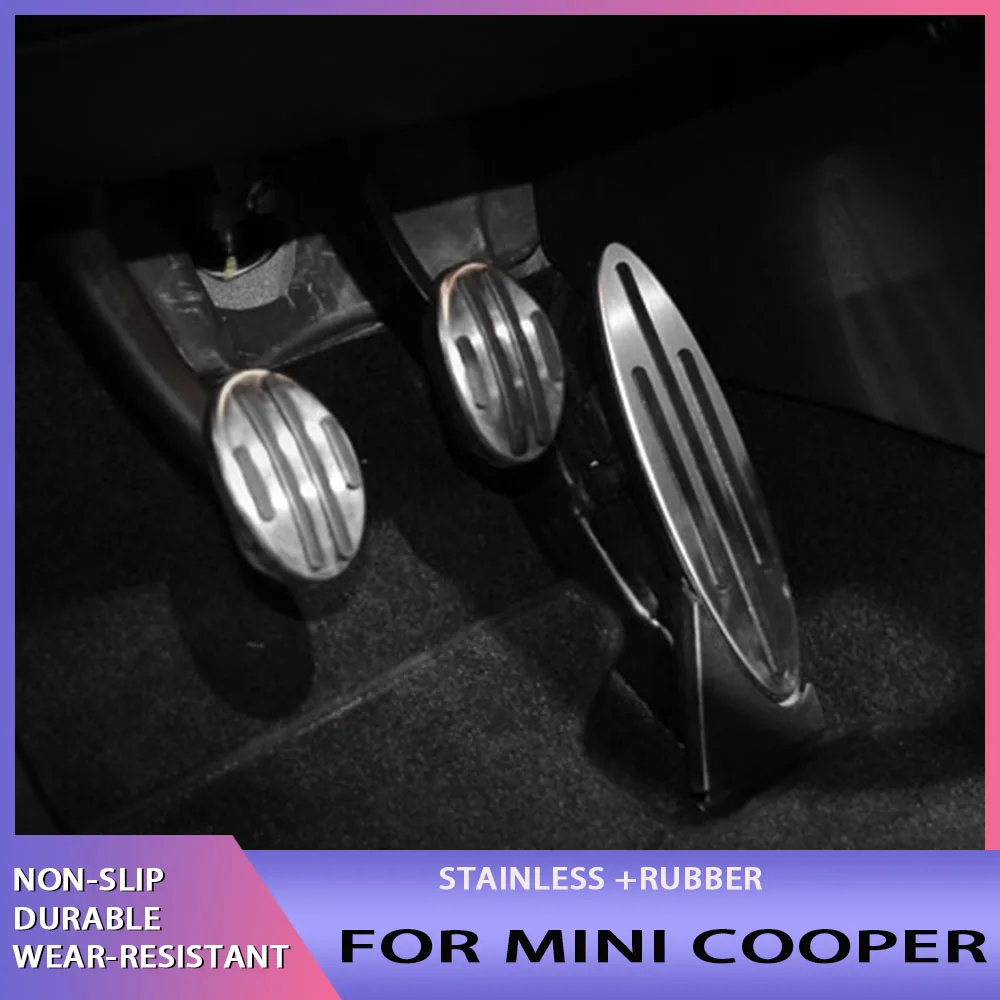 Stainless Steel Pedal Cover Stainless Steel Accelerator Gas Brake Clutch Pedal Pad Cover for All Mini Cooper Models R52-F57