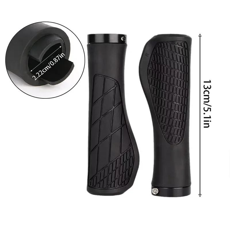 1pair Bicycle Handlebar Grip Rubber Bike HandleBar Cover Anti-Slip Shock Absorbing Lockable MTB Cuffs Cycling Accessories 2
