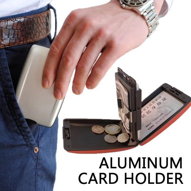 Module de portefeuille en alliage d'aluminium RFID, étui pour cartes de  visite bancaires antivol, pince à billets à la mode, accessoires de  bagages, 10.5x7x3cm - AliExpress