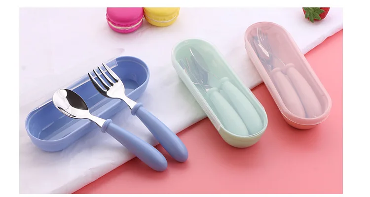 3pcs Children Spoon Forks Box Kids Stainless Steel Kids Cutlery Portable Baby Feeding Utensils Baby Spoons Baby Tableware Set 8 3pcs Children Spoon Forks Box Kids Stainless Steel Kids Cutlery Portable Baby Feeding Utensils Baby Spoons Baby Tableware Set