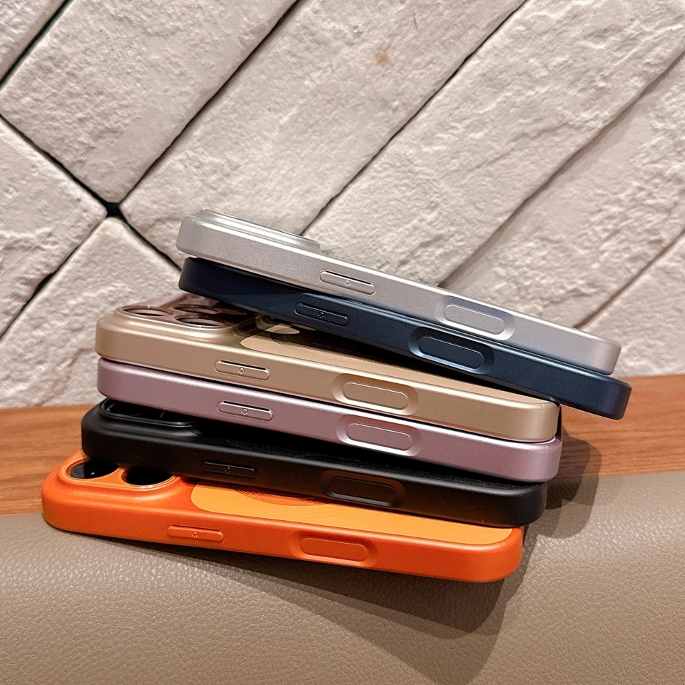 Leather Magnetic Phone Case with Magsafe and Shockproof Protection