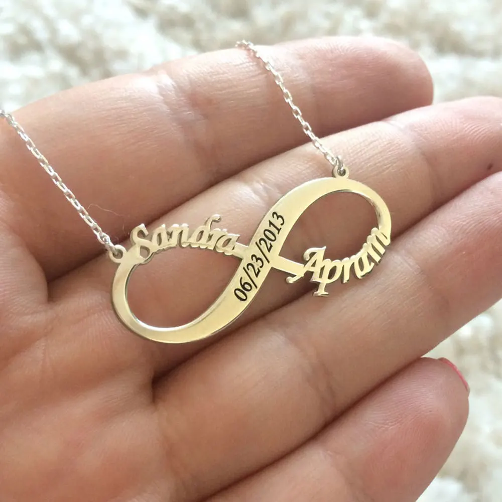 

Personalized Custom Name Necklace for Women unlimited Adjustable Necklace Stainless Steel Infinity Names Gift for Child Jewelry