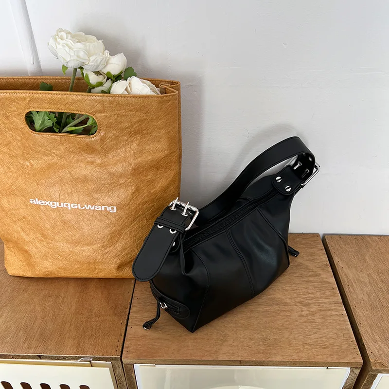 Y2k stil umhängetasche für frauen trend ige motorrad handtasche minimalist ische schulter geldbörse für mädchen street wear – Detail 12